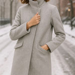 J.Crew  Italian Stadium Cloth Wool Coat by Nello Gori Gray Size 2 Photo 0