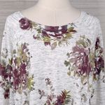 Torrid  Ragland Scoopneck Pullover Sweater Gray/Floral Print-1X Photo 1