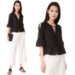 Madewell Peekaboo Pom-pom Top-Black Photo 2