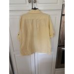 Croft & Barrow  Yellow Linen Blend Roll Tab Pocket Utility Button Up Women Size M Photo 5