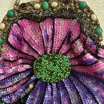 Christina vintage Embellished Floral Beaded Bag NWOT Purple Photo 1