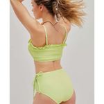 Cider NWT  Ruffle Smocked Bikini Swimsuit Adjustable Straps Tie Bottoms L Green Photo 2