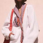 Free People NWOT  hit the slopes fleece shawl jacket pinky fuchsia size small Photo 0