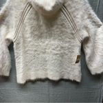 Rachel Roy Fuzzy White Cowl Neck Turtleneck Sweater Open Knit Detail Size M Size M Photo 1