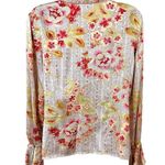 Oscar de la Renta  100% Silk Floral Ruffled Blouse Photo 9