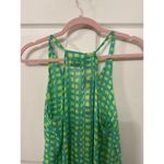 NWT Maria and Carol’s Blue/Lime Green Geometric Print Racerback Tank Dress, L Size L Photo 4