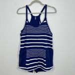 Free People Movement Blue White Striped Hot Shot Mini Dress Pockets and Zipper Photo 3