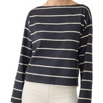 Faherty  Women's Sport Jersey Boatneck Top in Osprey Stripe size XL NWT Photo 0