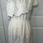 Solitaire Swim White Eyelet One Shoulder Dress Medium Summer Beach Cover Up Photo 0