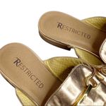 Restricted Chic Rose Gold Metallic Loafer Mules with Gold Bit Detail Size 6.5 Pink Photo 3