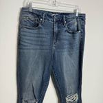 Good American Good Legs Crops In Blue261 Ripped Knees Size 12/31 Photo 2