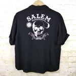 Hot Topic Skull Salem Oversized Button Shirt Womens S Black Goth Witch Moon Photo 8