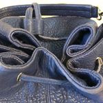 Vince Camuto Vince Camino Pebbled Leather Bucket Bag Purse Navy Blue Photo 6
