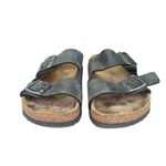 Birkenstock  Arizona Leather Sandals Women's US 7 EU‎ 38 Gray Two Strap Comfort Photo 2