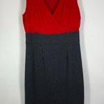 Merona Herringbone Plaid Red Ruched Top Dress 10 Photo 5