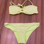 Brat Summer Y2K Vintage Hollister Bikini Lime Green Tie Top S top M bottom Photo 0