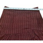 Free People Nadia Red Geometric Hexagon Pattern Asymmetric Ruffle Hem skirt Photo 5