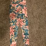 Show Me Your Mumu MuMu Moves Floral Print Leggings XS Xtra Small Turquoise Blue Pink Polyester Photo 2