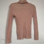 ZARA  Pink Alpaca Wool Blend Ribbed Turtleneck Sweater Womens S Pullo Preppy Fall Photo 7