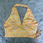 SheIn Floral Halter Top in Yellow and White Photo 1