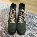 Sorel Lexi Wedge Boot Olive Green and Black Quilted Leather Ankle Boots Size 8 Photo 4