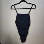 ANDIE Swim One Piece Bathing Suit LT Paloma Navy Tall Tie Back Neutral Vacation Photo 13