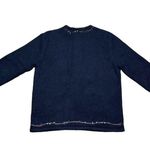 Field Gear Vintage Women’s Zip Cardigan Sweater S Navy Blue Snowflakes Christmas Photo 5