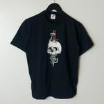 Jerzees 80s Vintage Skull Dagger Snake T Shirt USA Graphic Tee Black Small S Photo 11