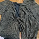 XS Black/Gold Knot Front Shrug with Rippled Material Very Light Weight Black Photo 1