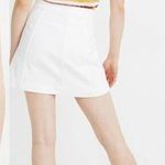 Madewell Button Front Stretch A-Line Mini Skirt White Denim Women's Size 14 Photo 1