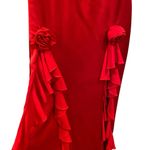 Miss Circle Talia Red Satin Lace Corset Maxi Dress Medium Photo 5
