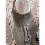 Source Unknown Ribbed Tank Dress Olive Green Midi Cargo Pockets Square Neck Sleeveless L Photo 4