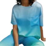 Badgley Mischka  Ombre Grey Loungewear Silk top (Size Medium) Photo 1