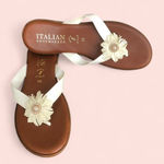 Italian Shoemakers  Floral Brown and Cream Sandals Photo 0