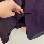 Laundry by Shelli Segal Faux Leather Trim Peplum Jacket Plum Purple Black Blazer Photo 6