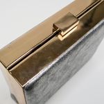 Vintage 80s HD by M Silver Box Clutch Crossbody Purse Photo 6