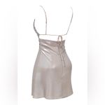 House Of CB NWT Lucilla Beige Shimmer Mini Dress Size XS Romantic Sexy Photo 4