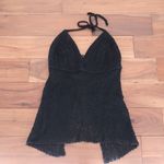 Black Crochet Halter Top Boho Festival Beach Cover Up Size M Photo 1
