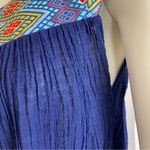 Handmade Tunic Mini Dress‎ Blue Floaty Diamond Pattern Ribbon Sleeveless Women Size M Photo 7