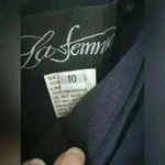 La Femme Off the Shoulder BEADED Satin Trumpet Gown~Navy~10~NWOT! Blue Photo 3