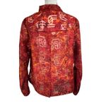 Chico's Chico’s SZ 2 (Large) Top Button-Up Semi-Sheer Long Sleeve Lightweight Slits Photo 4