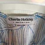 Charlie Holiday S/M Aqua Blue White Tropical Swim Coverup Photo 7