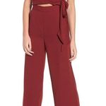 Leith Surplice Jumpsuit (dark Red Color)  Photo 0