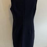 Elie Tahari  Black Marsala Leather Ponte Dress Photo 3