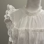 NWT &Merci White Ruffle Sleeve Top Sz L Photo 1