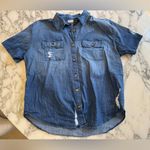 EUC Electric & Rose Camero Short Sleeve Denim Top – Size XL Blue Photo 2