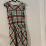 KENSIE SAGE GREEN & RED PLAID SLEEVELESS DRESS W/ RUFFLE WOMEN'S SZ M Size M Photo 3