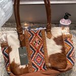 Myra Bag Cowhide & Leather Purse Bag Aztec Western Texas Nashville NWT Brown Photo 4