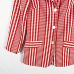 Vintage Charlotta California Glazier Blazer Jacket Red White Candy Stripe 1170 Red Size M Photo 3