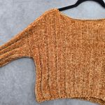 FAVLUX  Yellow Crop Chenille Ribbed Sleeve Y2K VTG Academia Cozy Sweater Small Photo 10